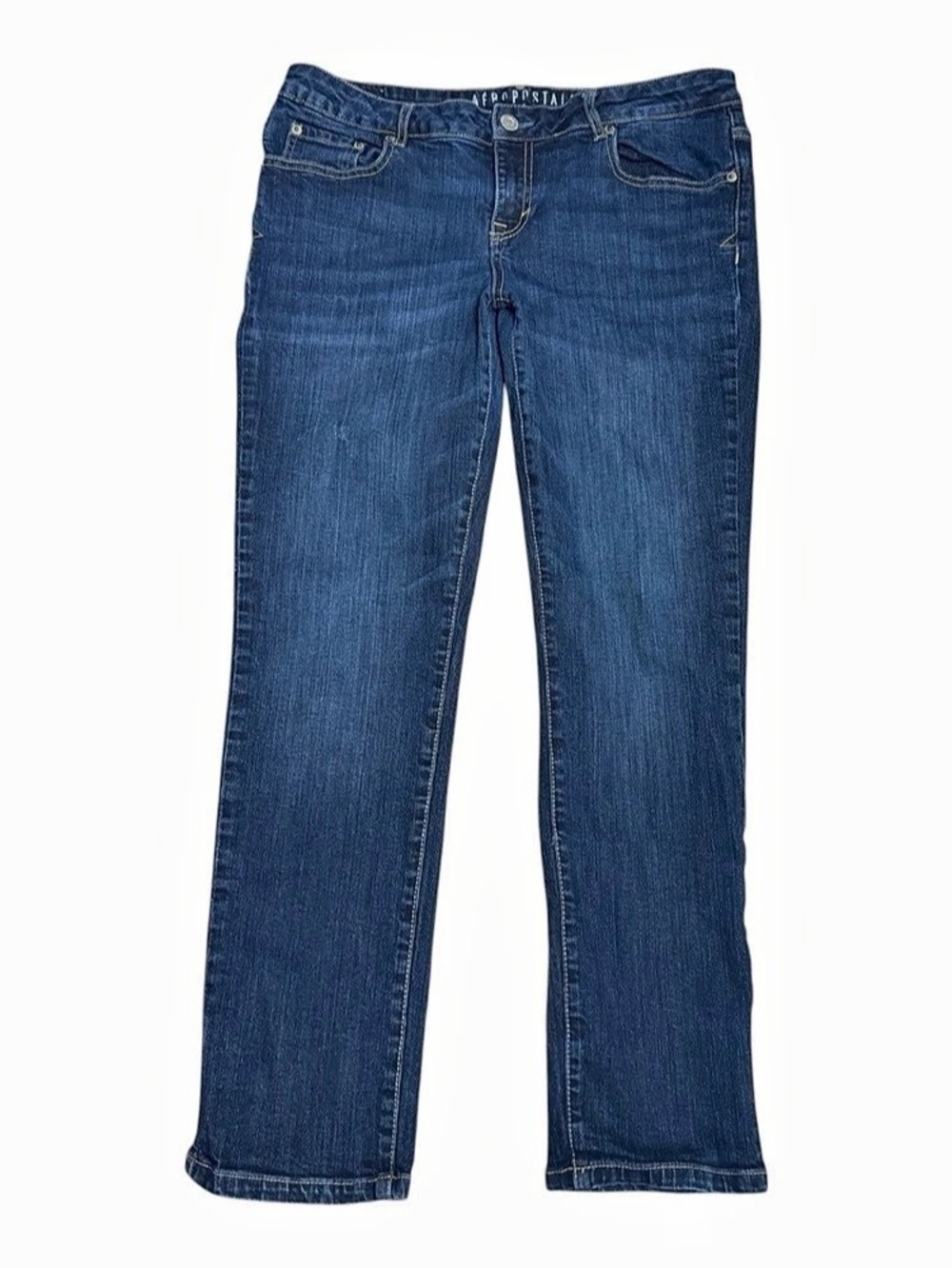 Y2K Indie Aeropostale Low Rise Skinny Jeans 12 Short Dark Blue Stretch Denim